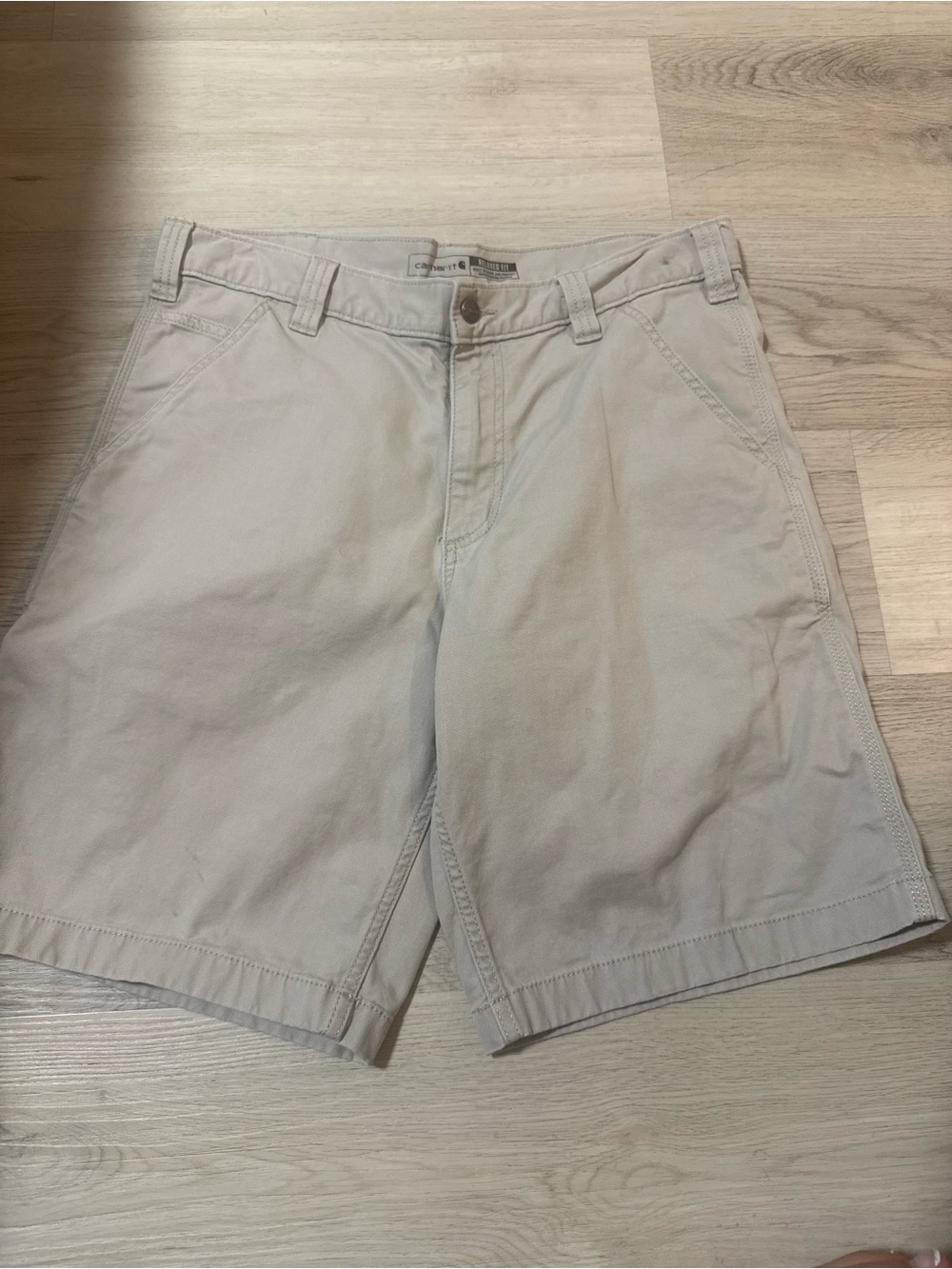 CARHARTT Rugged Flex Relaxed Fit Canvas Work Shorts Beige Men’s Size 34